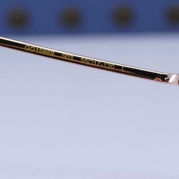 Gucci GG1566S 003 Rectangle Sunglasses - Ivory/Gold/Violet - Picture 11 of 13